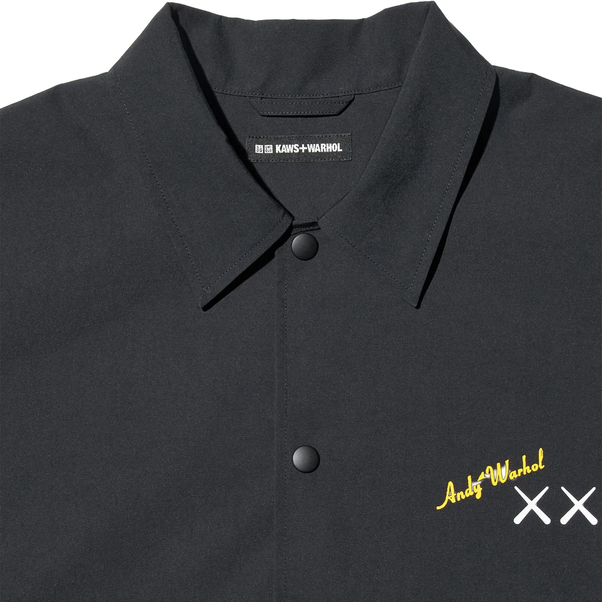 Front Detailed view of Kaws x Uniqlo Warhol Coach Black Jacket 474138